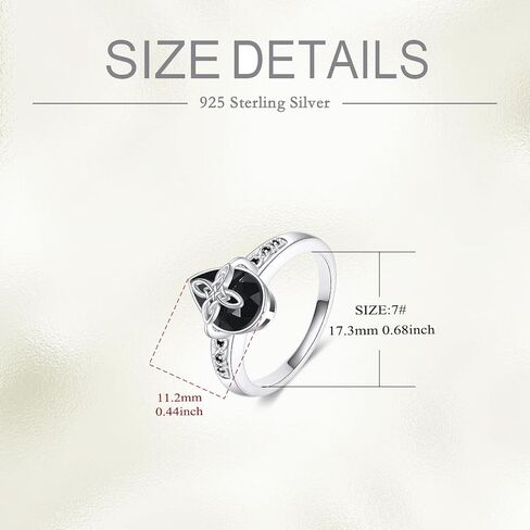 Black Tourmaline Celtic Ring for Men and Women 925 Sterling Silver Celtic Knot Band Vintage Protection Jewelry Gift for Her in Saudi Arabia