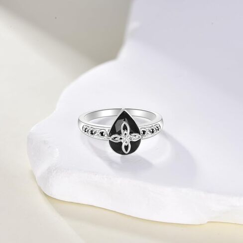 Black Tourmaline Celtic Ring for Men and Women 925 Sterling Silver Celtic Knot Band Vintage Protection Jewelry Gift for Her in Saudi Arabia
