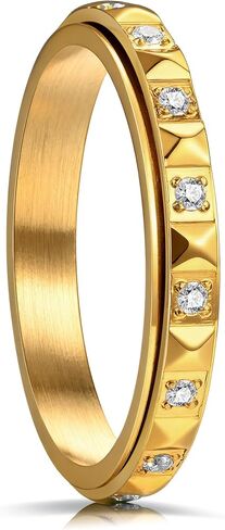 King Ring 3mm Spinner Rings – Stainless Steel Fidget Rings for Women – Designed in USA in Saudi Arabia