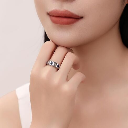 Evil Eye Fidget Ring for Women Men 18K Gold Plated, Anxiety Relief Spinner Ring Luck Charm Jewelry Gift, Size 6-10 in Kuwait