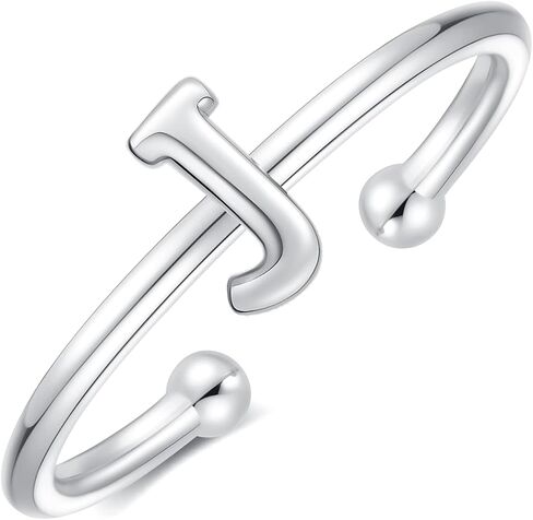 925 Sterling Silver Rings - Adjustable Initial & Stackable Cute Rings for Women - Jewelry Gifts in Saudi Arabia