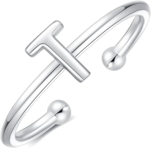 925 Sterling Silver Rings - Adjustable Initial & Stackable Cute Rings for Women - Jewelry Gifts in Saudi Arabia