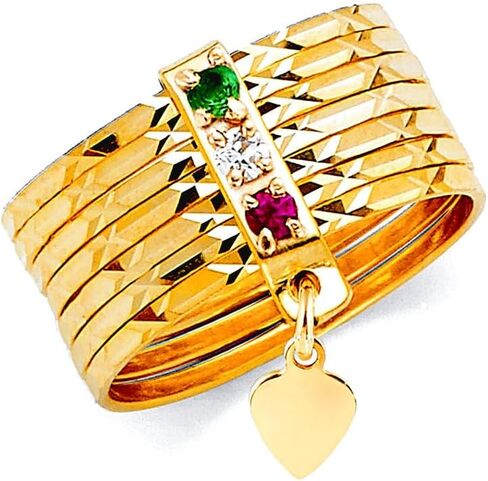 JewelryWeb 14k Yellow Gold 8mm Cubic Zirconia 7days Band Ring Ring for Women and Men in Kuwait