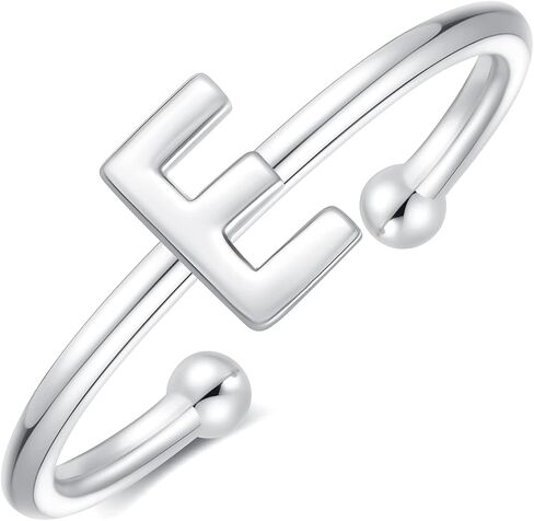 925 Sterling Silver Rings - Adjustable Initial & Stackable Cute Rings for Women - Jewelry Gifts in Saudi Arabia