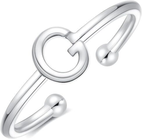 925 Sterling Silver Rings - Adjustable Initial & Stackable Cute Rings for Women - Jewelry Gifts in Saudi Arabia