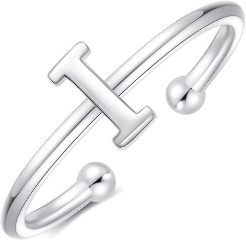 925 Sterling Silver Rings - Adjustable Initial & Stackable Cute Rings for Women - Jewelry Gifts in Saudi Arabia