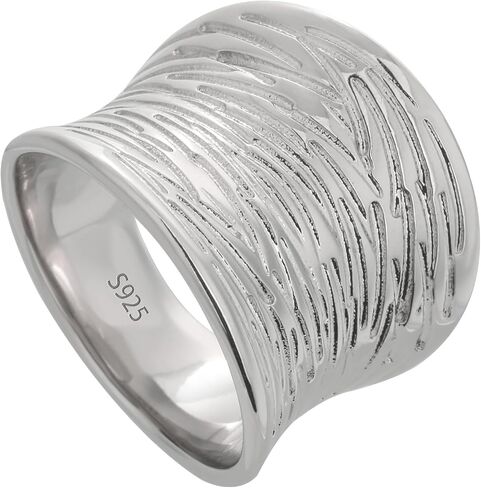 Hammered Sterling Silver Handmade Wide Band, Chunky Wide Band Square Signet Ring, Statement Ring Gold Plated, Maximalist Cocktail Ring Gift in Saudi Arabia