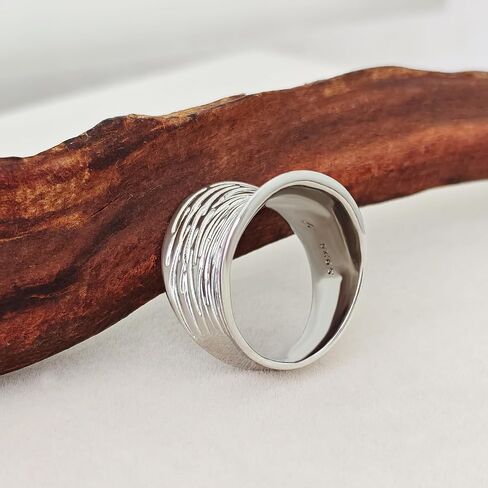 Hammered Sterling Silver Handmade Wide Band, Chunky Wide Band Square Signet Ring, Statement Ring Gold Plated, Maximalist Cocktail Ring Gift in Saudi Arabia