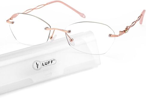 LUFF Stylish Rimless Reading Glasses for Women Anti-Blue Light, Fashion Comfortable and Lightweight Frameless 1PC Reader in Saudi Arabia