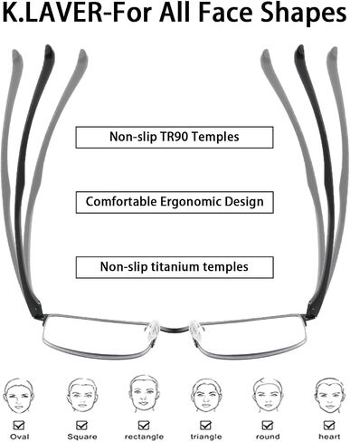 K.LAVER Progressive Photochromice Reading Glasses For Men Women,Multifocal Transition Computer Glasses Anti UV/Blue Light in Saudi Arabia