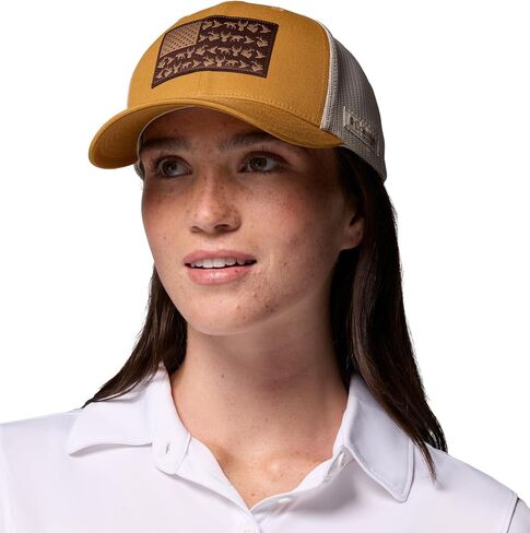 Columbia Unisex PHG Game Flag Mesh Snap Back, Maple Sugar/Hunt Flag, One Size in Saudi Arabia