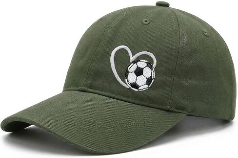 Fkatuzi Soccer Hat for Men Women Embroidered Vintage Heart Graphic Dad Hats Adjustable Distressed Unisex Cotton Baseball Cap in Saudi Arabia