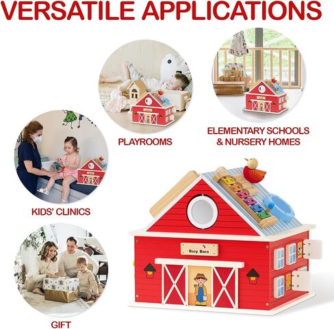Monläurd® Montessori Wooden Tree Activity Center, Sensory Table & Busy Board for Toddlers 1-3, 4-Season Learning Activity Cube for Playroom & Daycare in Kuwait