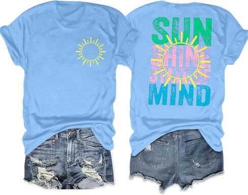 Oversized Beach Shirt Women Hawaiian Beach Shirts Sunshine Graphic Tee Summer Tropical Vacation Tees Tops in Saudi Arabia