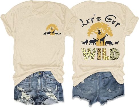 Animal Kingdom Shirt Zoo Shirts for Women Lets Get Wild Safari Vintage Graphic Tees Cute Vacation Tops in Saudi Arabia
