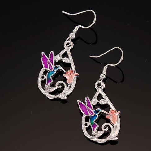 Hummingbird Earrings for Women Purple Hummingbird Dangle Memorial Jewelry Mothers Day Gifts in Kuwait