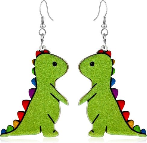 Acrylic Dinosaur Dangle Earrings Candy Cartoon Dinosaur Funny Animal Drop Earrings Gifts for Women in Saudi Arabia