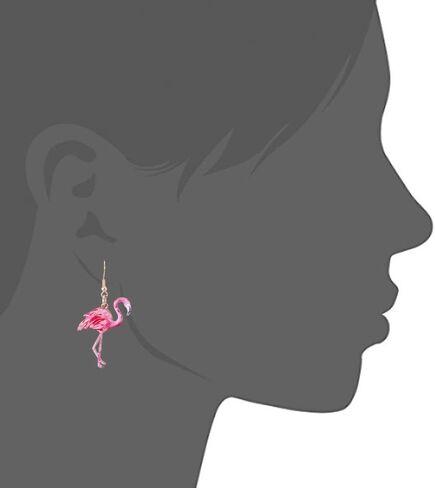 Pink Cute Flamingo Summer Metal Dangle Earring No.401 in Saudi Arabia