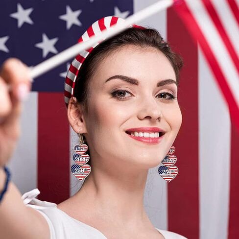 أقراط وطنية للنساء، تصميم الذكرى السنوية الـ 250 1776-2026 - مجوهرات أكريليك أمريكية - أحمر وأبيض وأزرق وإكسسوارات الرابع من يوليو لعيد الاستقلال in Kuwait