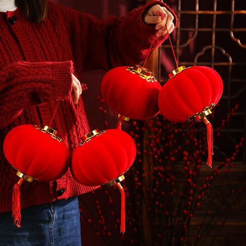 KYMY Chinese Vietnamese New Year Red Lanterns, 6PCS Spring Festival Hanging Lantern Decorations with Tassels for 2026 Lunar New Year, Tết & Asian Party Decor in Saudi Arabia