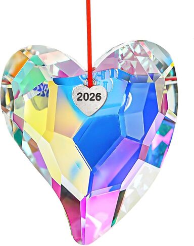 H&D HYALINE & DORA Crystal Heart Prism Hanging Ornament 2026 Clear Glass Heart Ornaments Glass Prism Hanging Ornament for Party Home Wedding Decor in Saudi Arabia