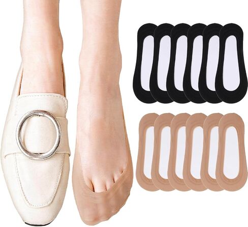 Grevosea 6 Pairs Women's No Show Socks Ultra Low Cut Liners Non Slip Invisible Hidden Socks for Flats Cotton Comfortable Breathable Size 5-8/9-11 in Kuwait