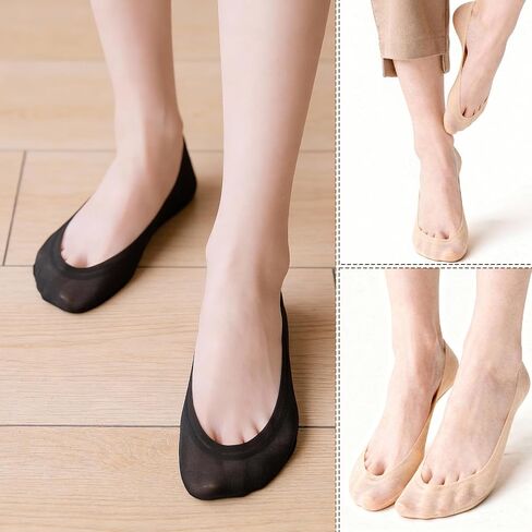 Grevosea 6 Pairs Women's No Show Socks Ultra Low Cut Liners Non Slip Invisible Hidden Socks for Flats Cotton Comfortable Breathable Size 5-8/9-11 in Kuwait