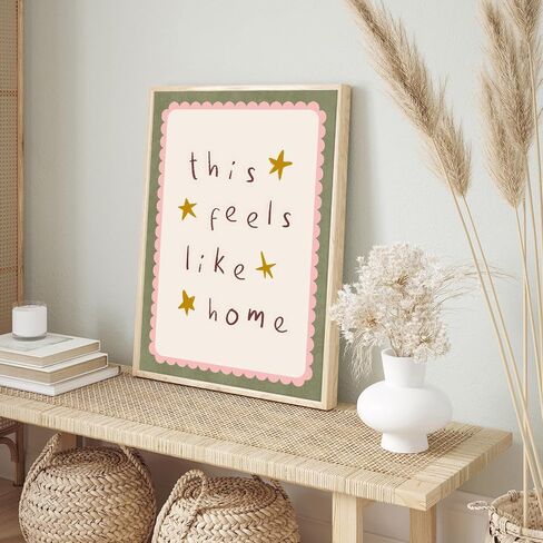 KAQNMY Minimalist Wall Art Poster Warm Healing and Cozy Home Decor Print Cute Family Sign Wall Art This Feels Like Home Print for Living Room Bedroom Dorm Apartment Kitchen 12x16 Inch UnFramed Decor in Saudi Arabia