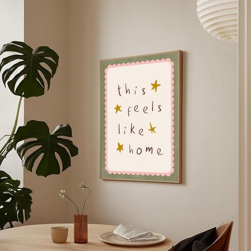 KAQNMY Minimalist Wall Art Poster Warm Healing and Cozy Home Decor Print Cute Family Sign Wall Art This Feels Like Home Print for Living Room Bedroom Dorm Apartment Kitchen 12x16 Inch UnFramed Decor in Saudi Arabia