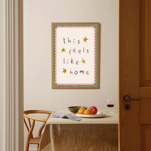 KAQNMY Minimalist Wall Art Poster Warm Healing and Cozy Home Decor Print Cute Family Sign Wall Art This Feels Like Home Print for Living Room Bedroom Dorm Apartment Kitchen 12x16 Inch UnFramed Decor in Saudi Arabia