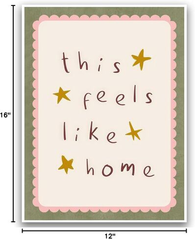KAQNMY Minimalist Wall Art Poster Warm Healing and Cozy Home Decor Print Cute Family Sign Wall Art This Feels Like Home Print for Living Room Bedroom Dorm Apartment Kitchen 12x16 Inch UnFramed Decor in Saudi Arabia