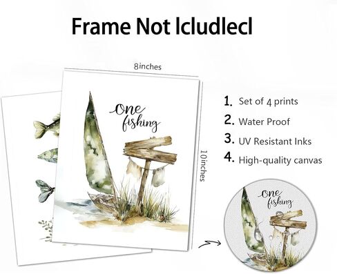Frimeeme Unframed Fishing Theme Nursery Wall Art Prints,8 x 10 In | 4Pcs Nursery Hunting Wall Art，Nursery fishing wall art，Hunting Dog Posters Prints for Boys Room Farmhouse Canvas in Saudi Arabia