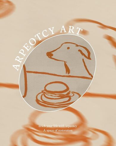 ARPEOTCY Gold Framed Wall Art, Kitchen Wall Art, Sneaky Dog Breakfast Wall Decor, Abstract Whimsical Animal Sketch Canvas Prints Artwork, Still Life Vintage Shelf Decor for Dining Room Living Room Office, 8x10 Inch in Saudi Arabia