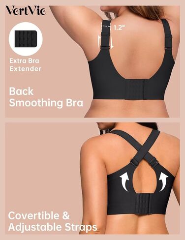 Vertvie 2 Pack Jelly Minimizer Soft Wireless Push Up Bra (أسود + بيج، 36C) in Kuwait