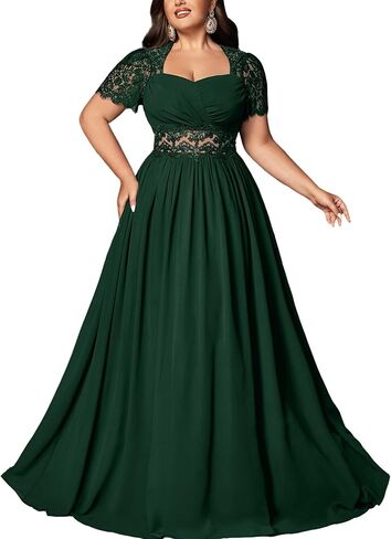 Women Lace Plus Size Bridesmaid Dress A line Wedding Guest Formal Maxi Dress Elegant Prom Evening Party Cocktail Gown in Saudi Arabia