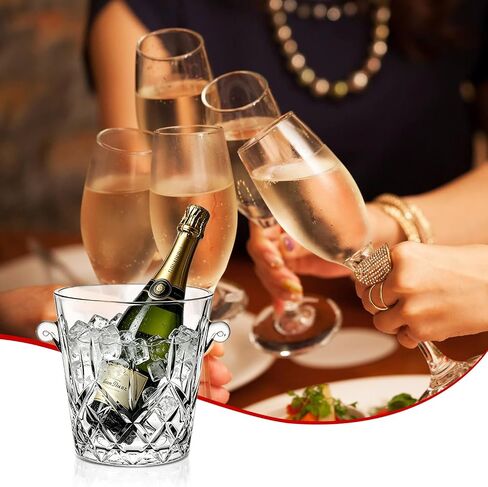 Ice Buckets for Parties, Clear Glass 2 Liter Tub for Drinks and Parties, Food Grade, Perfect for Wine, Champagne or Beer Bottles in Kuwait