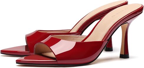 VICKI·VICKI Mules Heels for Women Pointed Peep Toe High Heels Slip On Backless Mule Sandals Dress Shoes in Saudi Arabia