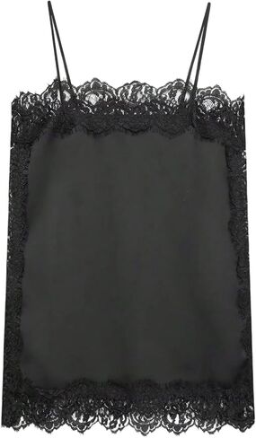 SOLY HUX Women's Satin Lace Camisole Tops Y2k Spaghetti Strap Silk Summer Going Out Top in Kuwait