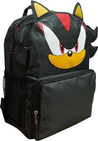 حقيبة ظهر Ruz Sonic Shadow the Hedgehog مقاس 14 بوصة مع ميزات ثلاثية الأبعاد - حقيبة مدرسية للأطفال in Kuwait