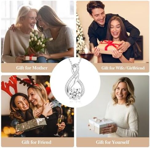 KRZ Anniversary Jewelry Gift for Wife, 925 Sterling Silver with Gold Plated Birthday Christmas Valentines Day Gift - Love Card Present for Wife Her Women Girlfriend in Saudi Arabia