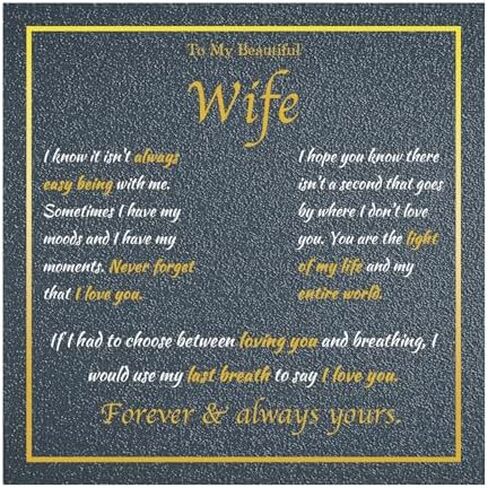 KRZ Anniversary Jewelry Gift for Wife, Birthday Christmas Valentines Day Gifts for Women - Love Card Present for Wife Her Girlfriend in Saudi Arabia