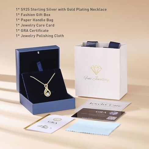 KRZ Anniversary Jewelry Gift for Wife, 925 Sterling Silver with Gold Plated Birthday Christmas Valentines Day Gift - Love Card Present for Wife Her Women Girlfriend in Saudi Arabia