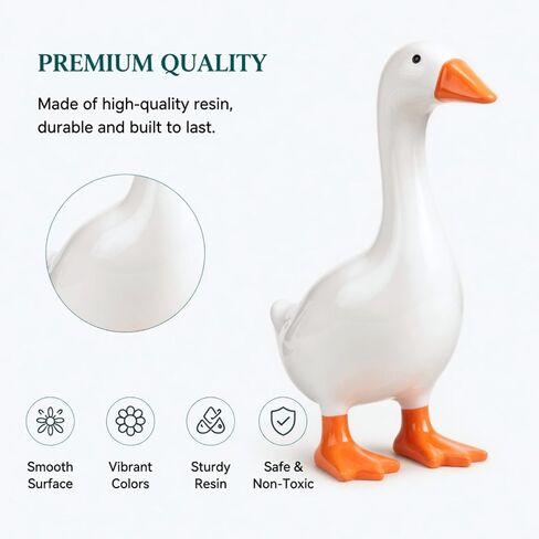 7 Inch Desk Goose Statue, Mini Goose Figurine for Office Desk & Home Decor, Cute Desktop Goose Decoration, Small Gift for Friends Coworkers in Saudi Arabia