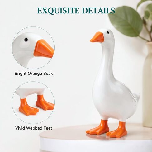 7 Inch Desk Goose Statue, Mini Goose Figurine for Office Desk & Home Decor, Cute Desktop Goose Decoration, Small Gift for Friends Coworkers in Saudi Arabia