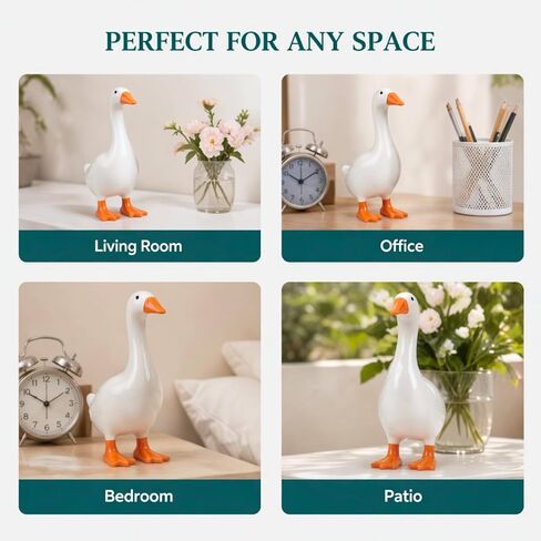 7 Inch Desk Goose Statue, Mini Goose Figurine for Office Desk & Home Decor, Cute Desktop Goose Decoration, Small Gift for Friends Coworkers in Saudi Arabia