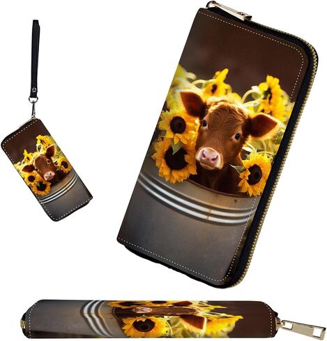 RFID-Blocking Zip Around Wallets for Women with Detachable Wrist Strap,Large Capacity Phone Holder with Card Organizer & Coin Pocket,Colorful Butterflies on Wooden in Saudi Arabia