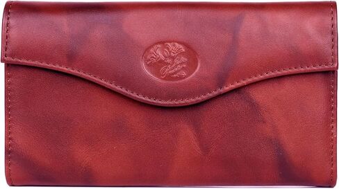 Julia Buxton Heiress Genuine Leather Clutch Wallet, Large RFID Blocking Organizer (Red) in Saudi Arabia