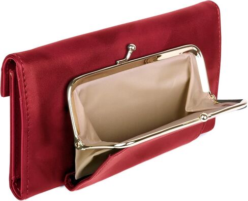 Julia Buxton Heiress Genuine Leather Clutch Wallet, Large RFID Blocking Organizer (Red) in Saudi Arabia