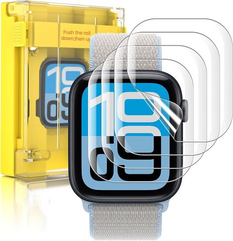 EZ-GLAZ 4 PACK for Apple Watch se1/2/3 Series 4/5/6 44mm&7/8/9 Series 45mm, Anti-Scratch,Self-Healing Soft EPU Screen Protector,Easy to Install, Bubble Free, HD Transparent, Touch Sensitive in Saudi Arabia