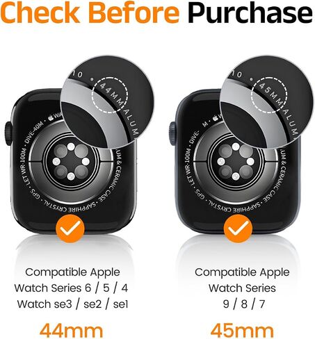 EZ-GLAZ 4 PACK for Apple Watch se1/2/3 Series 4/5/6 44mm&7/8/9 Series 45mm, Anti-Scratch,Self-Healing Soft EPU Screen Protector,Easy to Install, Bubble Free, HD Transparent, Touch Sensitive in Saudi Arabia